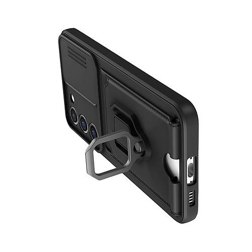 Galaxy S24 Plus K�l�f Zuma Kartvizitli Y�z�kl� Silikon - Siyah