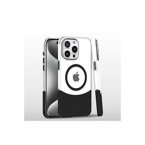 iPhone 16 Pro Max Carbon Puzzle Magsafe Kapak - Siyah