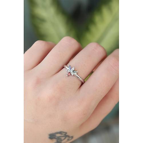 Pirin� G�m�� Renk Ayarlanabilir Renkli Zirkon Ta�l� Yusuf�uk Y�z�k