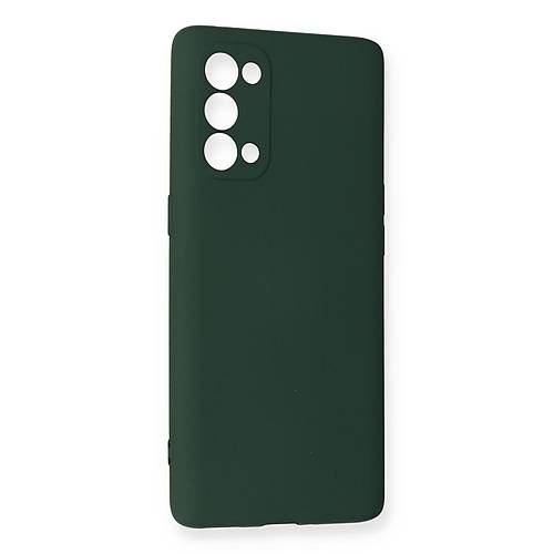 Reno 5 Pro K�l�f Nano i�i Kadife Silikon - Koyu Ye�il