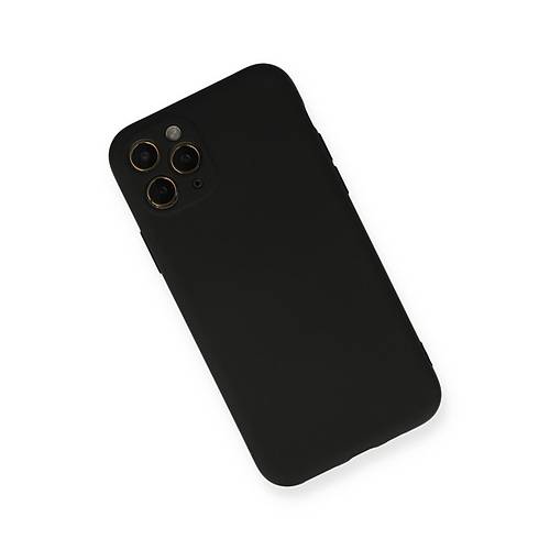 iPhone 11 Pro K�l�f Nano i�i Kadife Silikon - Siyah