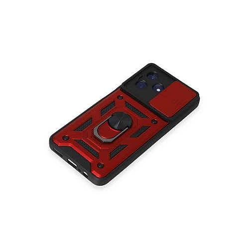 Realme C53 K�l�f Pars Lens Y�z�kl� Silikon - K�rm�z�