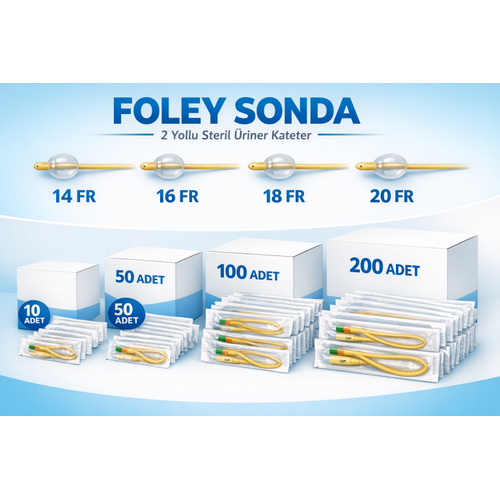 Foley Sonda 2 Yollu Steril �riner Kateter