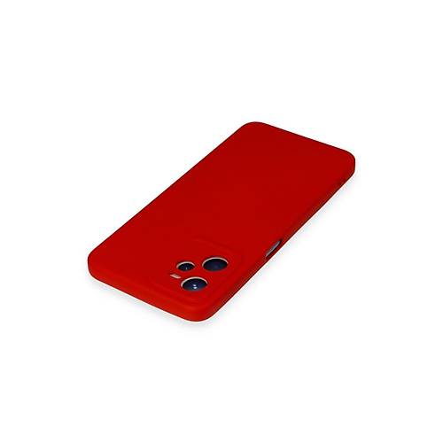 Realme C35 K�l�f Nano i�i Kadife Silikon - K�rm�z�