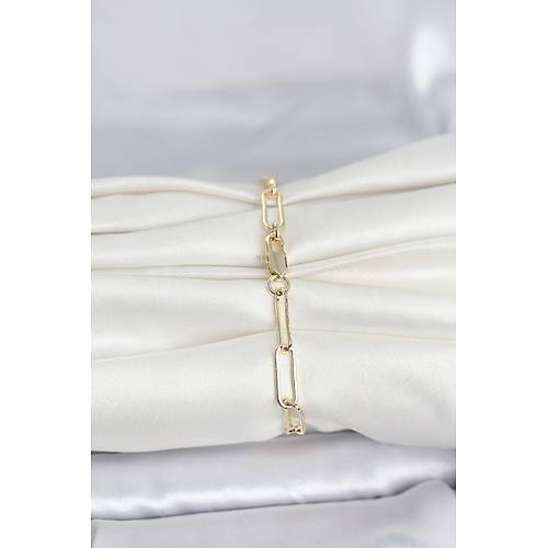 CM 14K Gold Renk Kal�n Ata� Zincir Model Kad�n Bileklik