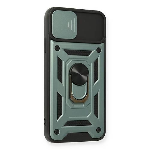 iPhone 11 Pro K�l�f Pars Lens Y�z�kl� Silikon - Ye�il