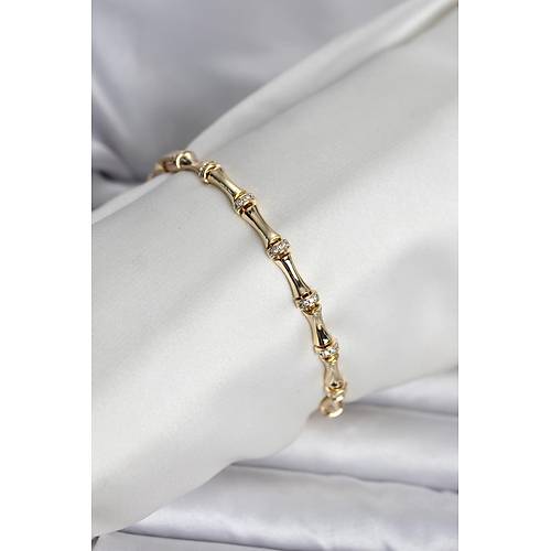 Pirin� Gold Renk Kemik Model Kad�n Bileklik