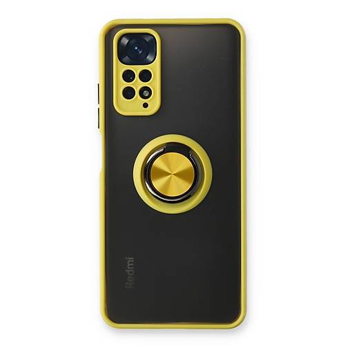 Redmi Note 11 K�l�f Montreal Y�z�kl� Silikon Kapak - Sar�