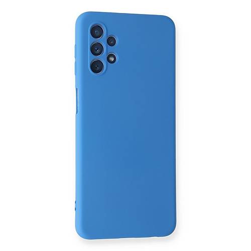 Galaxy A52 K�l�f Nano i�i Kadife Silikon - Mavi