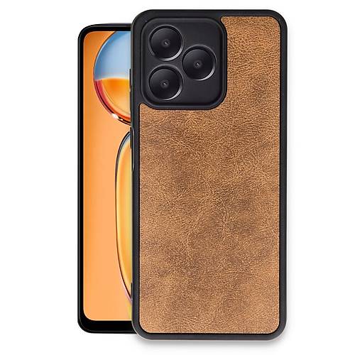 Realme Note 50 4G K�l�f Aras Deri Kapak - Taba