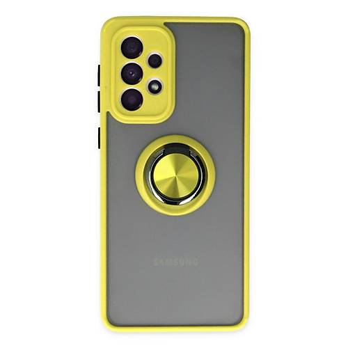 Galaxy A33 5G K�l�f Montreal Y�z�kl� Silikon Kapak - Sar�