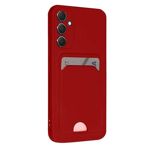 Galaxy A16 5G K�l�f Kelvin Kartvizitli Silikon - K�rm�z�