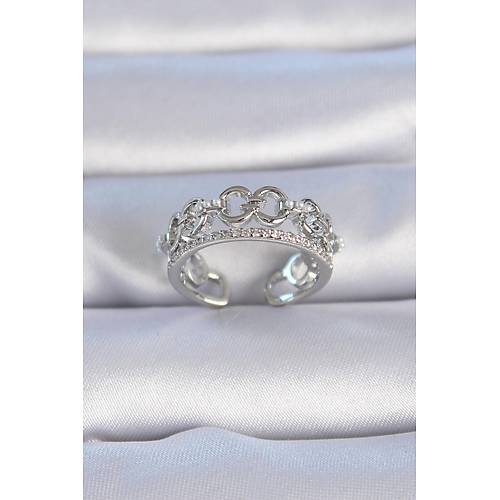 Pirin� G�m�� Renk Zirkon Ta�l� �nci Detay Kad�n Y�z�k