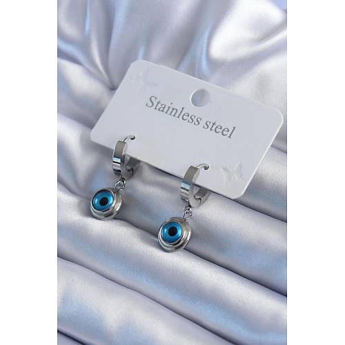 316L �elik G�m�� Renk Nazar Boncuk Model Kad�n K�pe