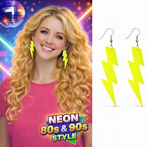 80�ler 90'lar Retro Neon Sar� �im�ek K�pe 10 cm