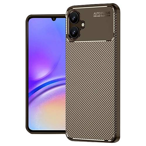 Galaxy A06 K�l�f Auto Focus Karbon Kapak - Kahverengi