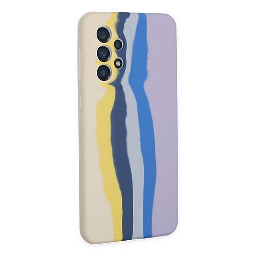 Galaxy A53 5G K�l�f Ebruli Lansman Silikon - Sar�-Lila