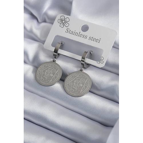 316L �elik G�m�� Renk Pentagram Y�ld�z� ��leme Kad�n K�pe