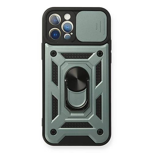 iPhone 12 Pro K�l�f Pars Lens Y�z�kl� Silikon - Ye�il