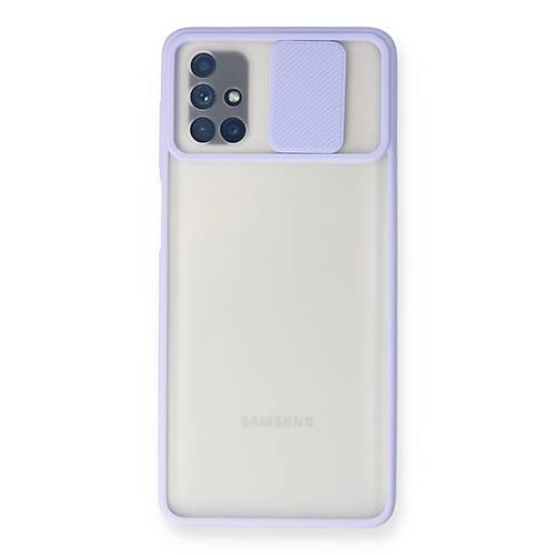 Galaxy M51 K�l�f Palm Buzlu Kamera S�rg�l� Silikon - Lila
