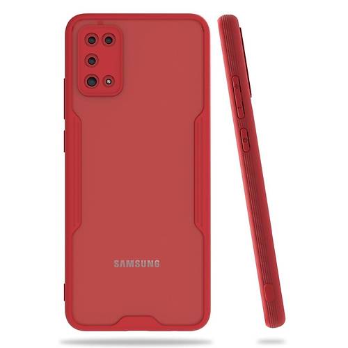 Galaxy A02S K�l�f Platin Silikon - K�rm�z�