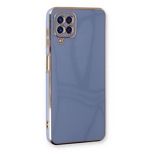 Galaxy A22 K�l�f Volet Silikon - Mavi