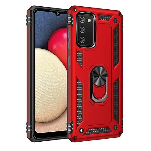 Galaxy A03S K�l�f Sofya Y�z�kl� Silikon Kapak - K�rm�z�