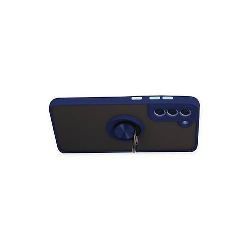 Galaxy S21 FE K�l�f Montreal Y�z�kl� Silikon Kapak - Lacivert