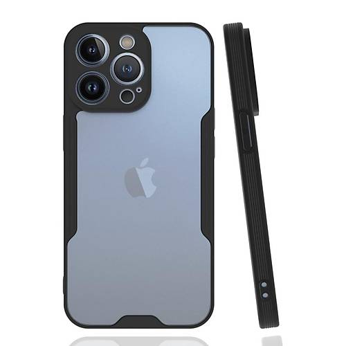 iPhone 14 Pro Max K�l�f Platin Silikon - Siyah