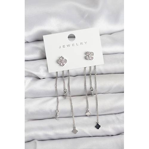 Pirin� G�m�� Renk Yonca Model Sallant�l� Kad�n K�pe