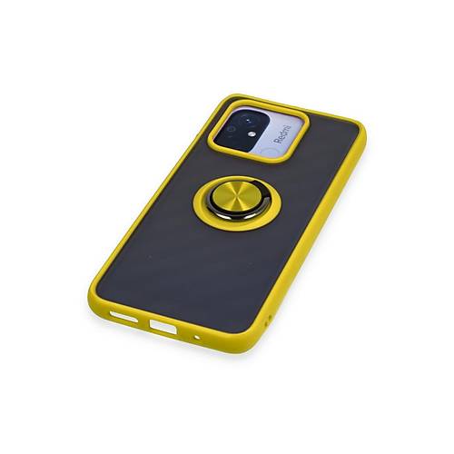 Redmi 12C K�l�f Montreal Y�z�kl� Silikon Kapak - Sar�