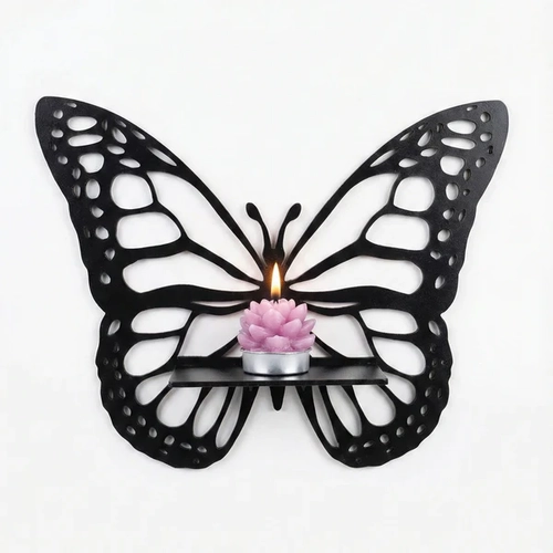 Dekoratif Kelebek Duvar Raf� MDF Lazer Kesim Duvar S�s� Mini Raf Bitki ve Obje Stand�