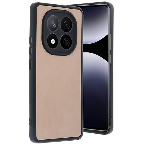 Redmi Note 14 Pro 4G K�l�f Aras Deri Kapak - Pudra
