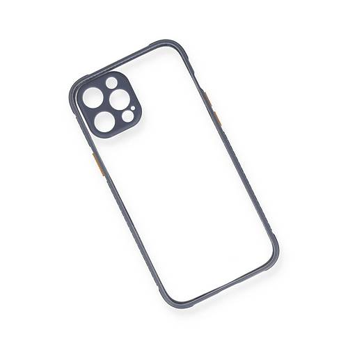 iPhone 12 Pro K�l�f Miami �effaf Silikon - Gri
