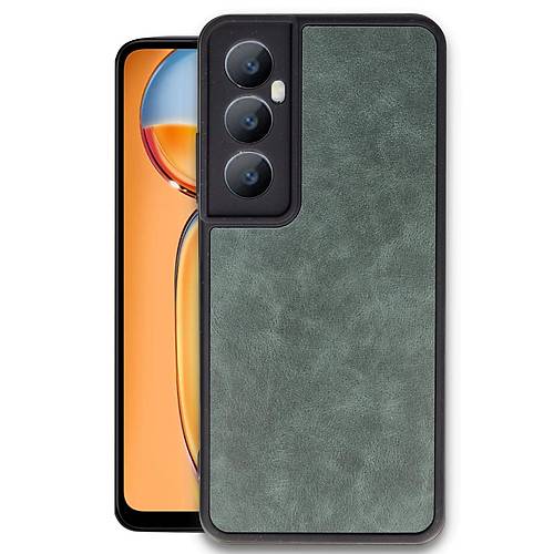 Realme C65 K�l�f Aras Deri Kapak - Koyu Ye�il