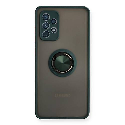 Galaxy A72 K�l�f Montreal Y�z�kl� Silikon Kapak - Ye�il