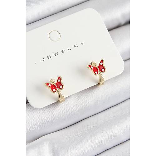 Pirin� Kelebek Model Gold Renk �ocuk K�pe