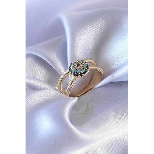 Gold Renk Nazar Boncuk Model Kad�n Y�z�k