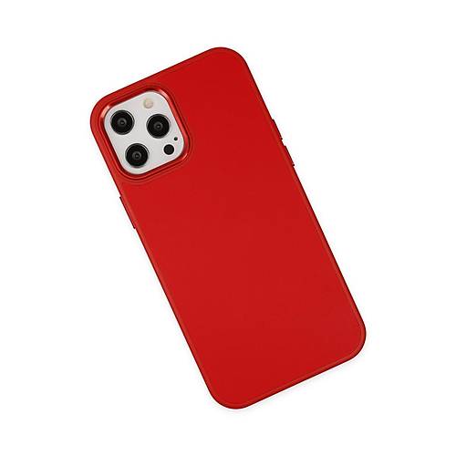 iPhone 12 Pro Max K�l�f Asya Deri Silikon - K�rm�z�