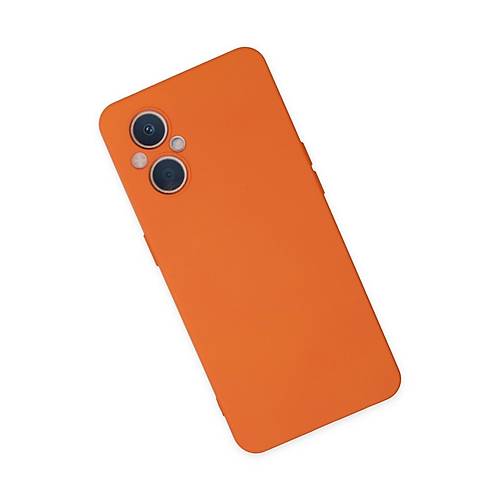Reno 7 Lite K�l�f Nano i�i Kadife Silikon - Turuncu