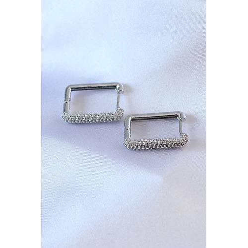 G�m�� Renk Kare Model Zirkon Ta�l� Pirin� Kad�n K�pe