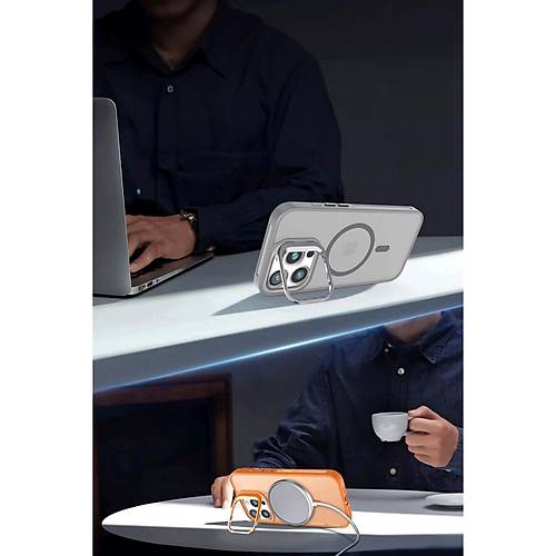 iPhone 16 Pro Max Flet Lens Magsafe Kapak - Turuncu