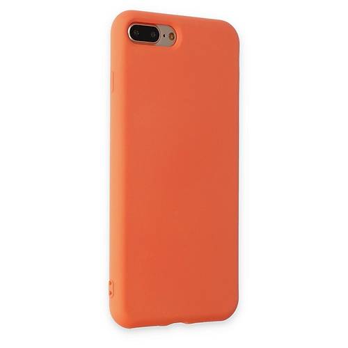 iPhone 7 Plus K�l�f Nano i�i Kadife Silikon - Turuncu