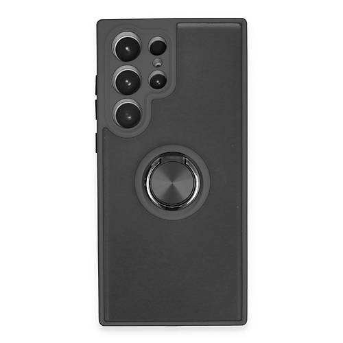 Galaxy S23 Ultra K�l�f Montreal Y�z�kl� Silikon Kapak - Siyah