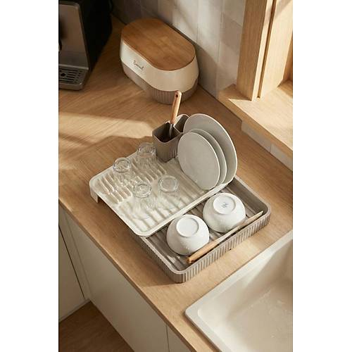 Vizon S�rg�l� Lavabo �st� Bula��kl�k & Fonksiyonel Tabakl�k Ve Bardakl�k 32x36 cm