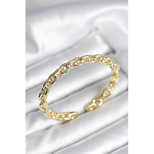 Zincir Model Gold Renk Pirin� Kad�n Bileklik