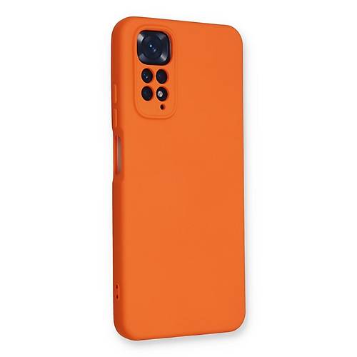 Redmi Note 11 K�l�f Nano i�i Kadife Silikon - Turuncu