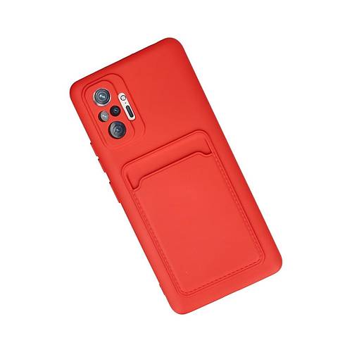 Redmi Note 10 Pro K�l�f Kelvin Kartvizitli Silikon - K�rm�z�