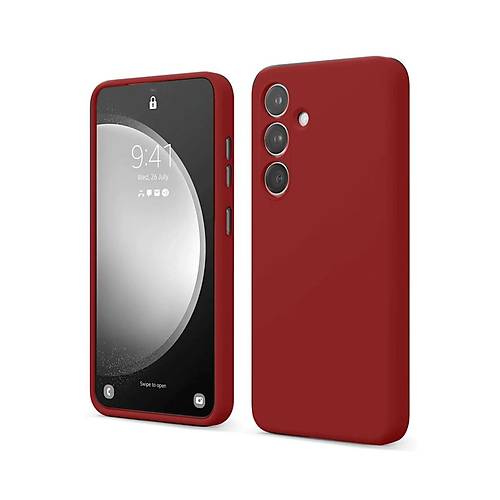 Galaxy S24 FE K�l�f First Silikon - K�rm�z�