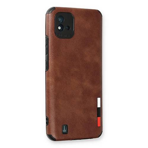 Realme C11 2021 K�l�f Loop Deri Silikon - Kahverengi